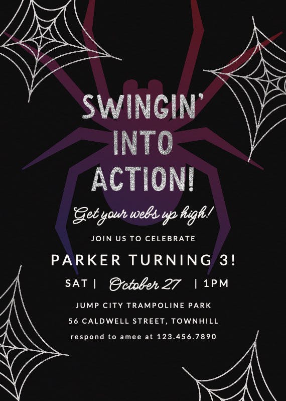 Swingin' into action - birthday invitation