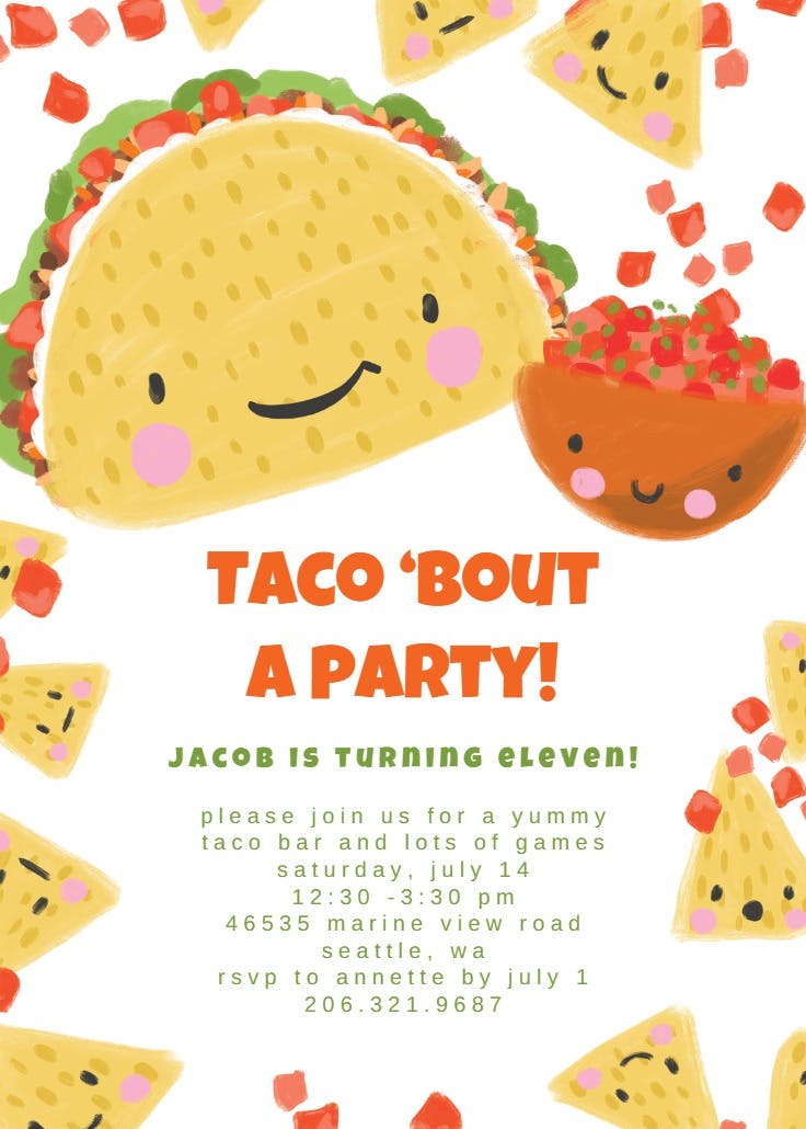 Taco bout - invitación de cumpleaños