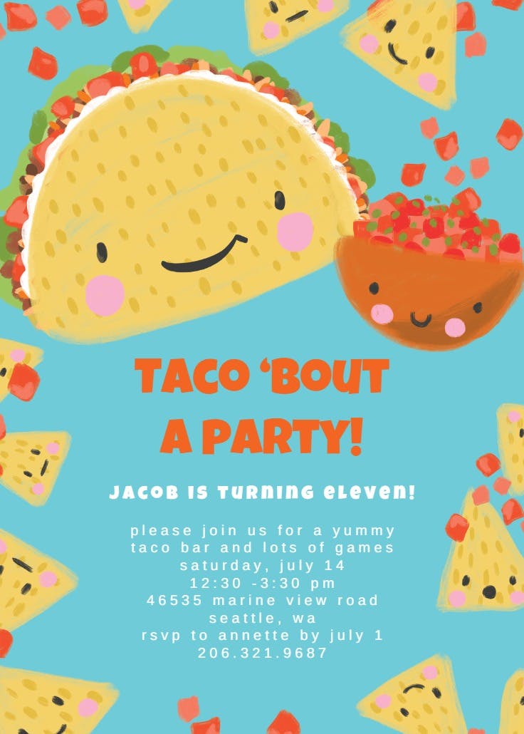 Taco bout - invitación para fiesta