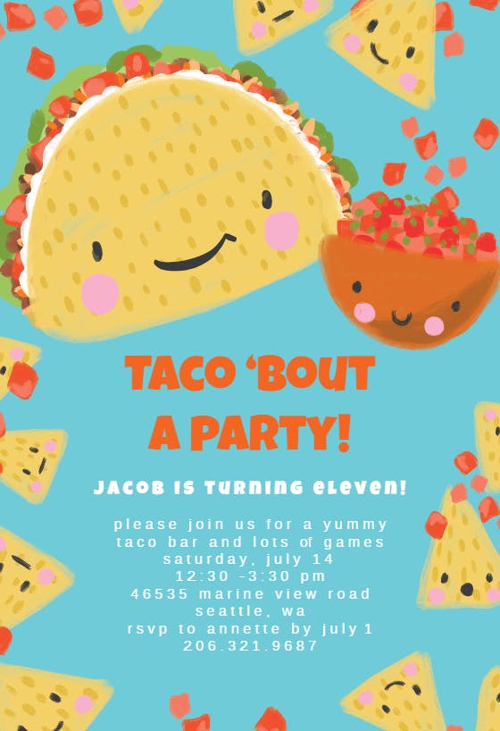 Taco bout -  invitación de cumpleaños