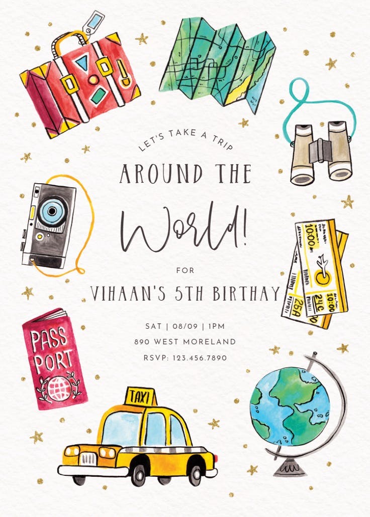 Take a trip - printable party invitation