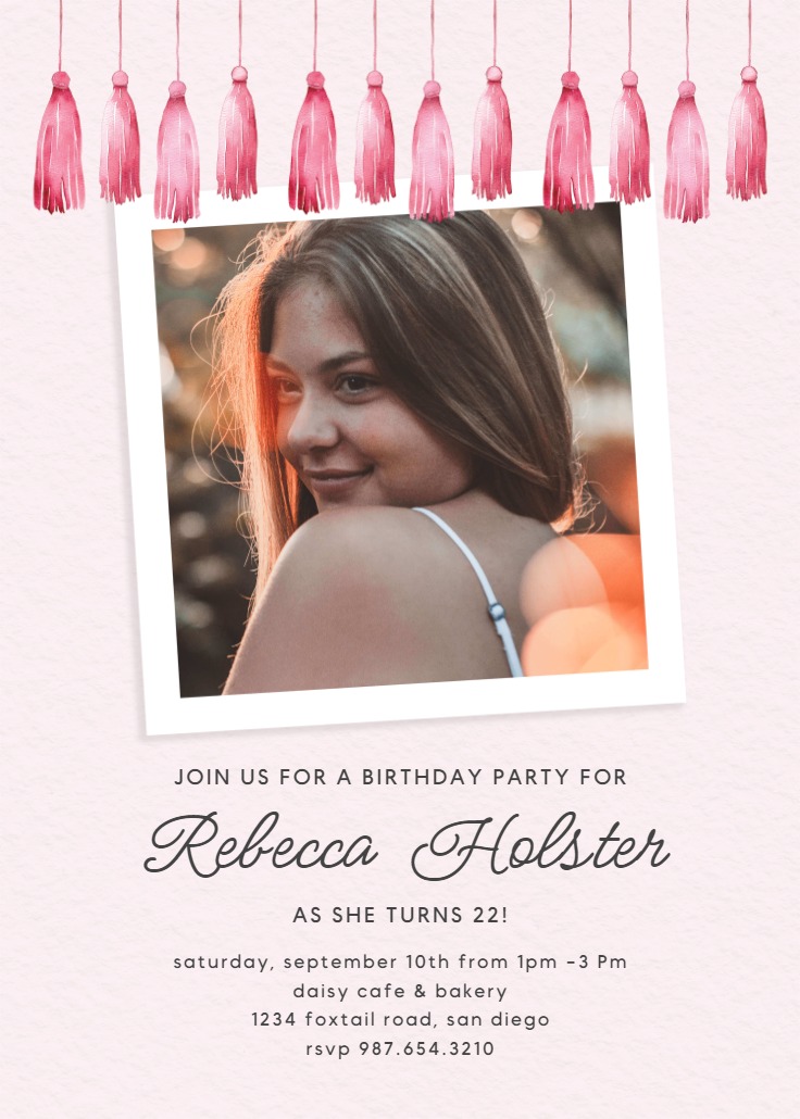 Tassel Time - Birthday Invitation Template (Free) | Greetings Island