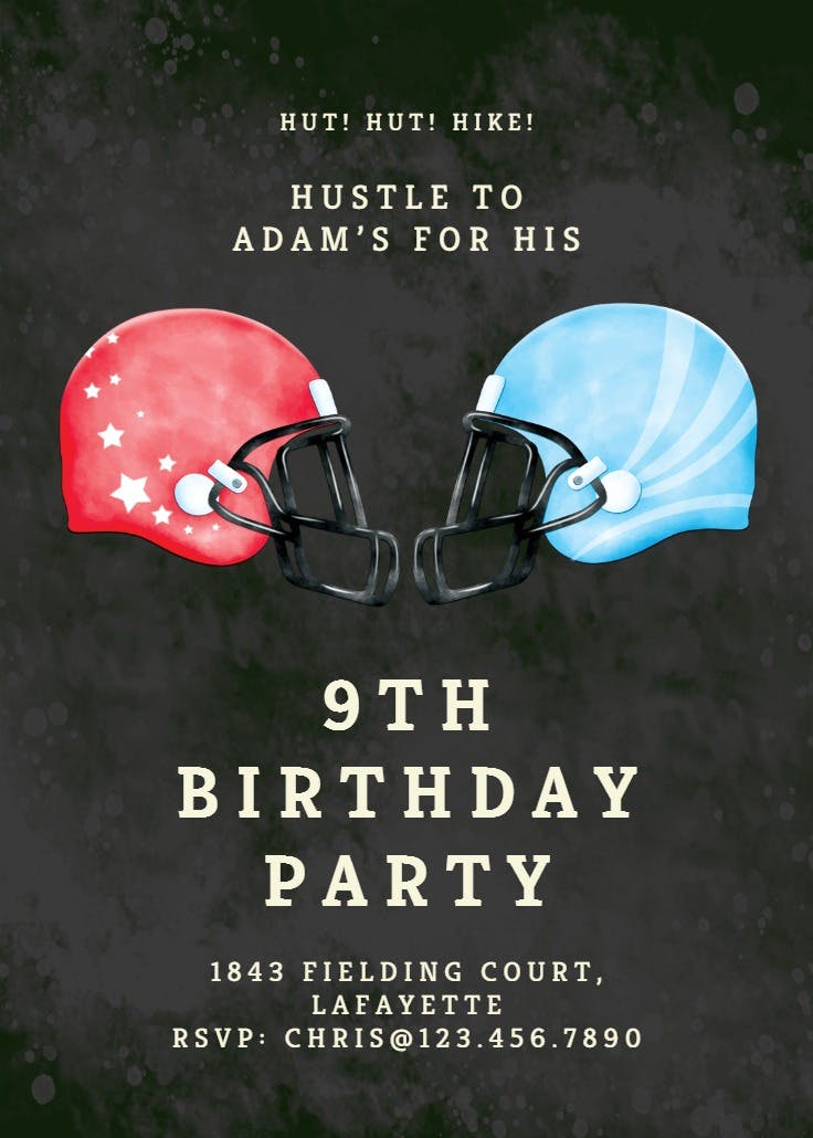 Team spirit football - party invitation