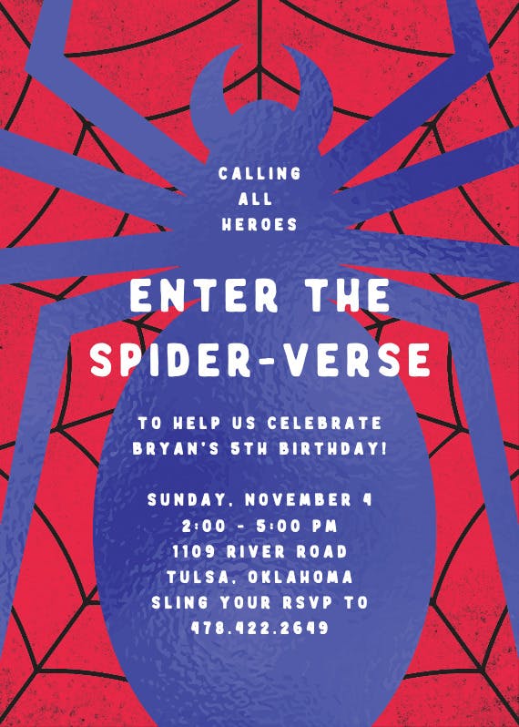 The eye of the spider -  invitación de cumpleaños