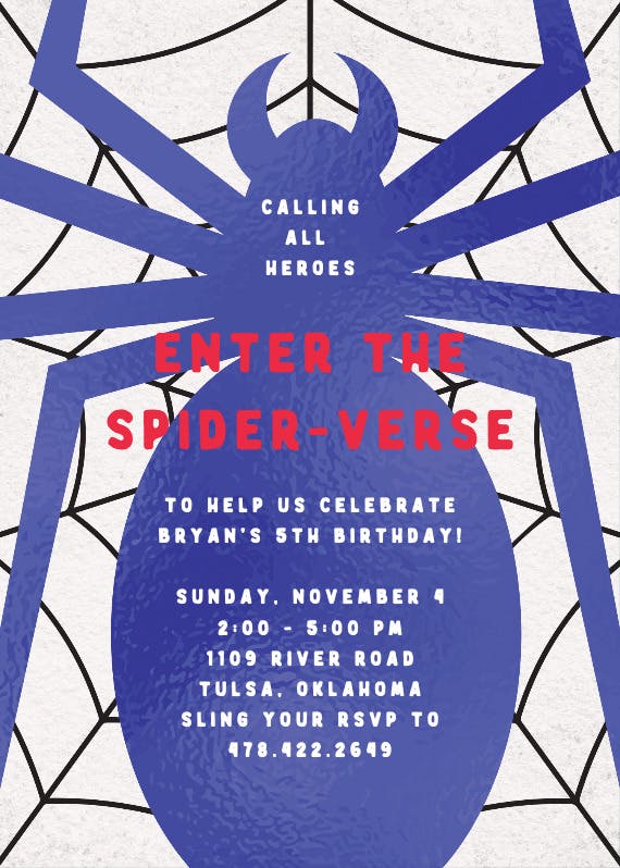 The eye of the spider -  invitación para fiesta