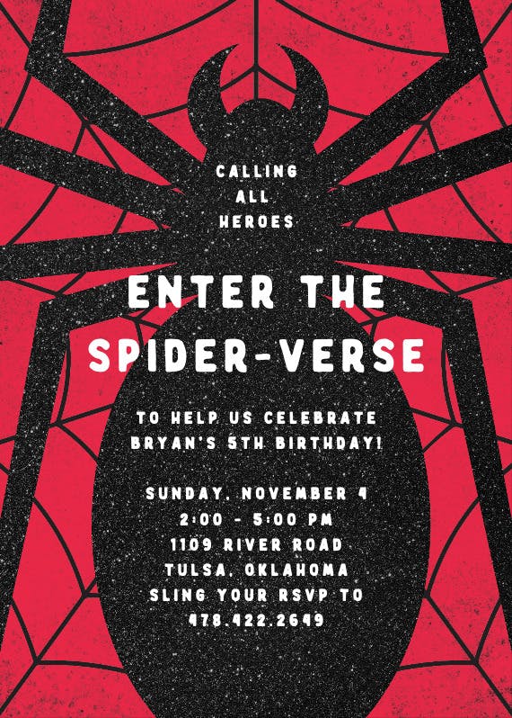 The eye of the spider - birthday invitation