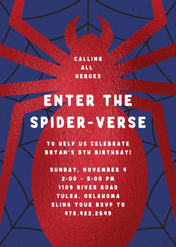 The eye of the spider -  invitación de fiesta