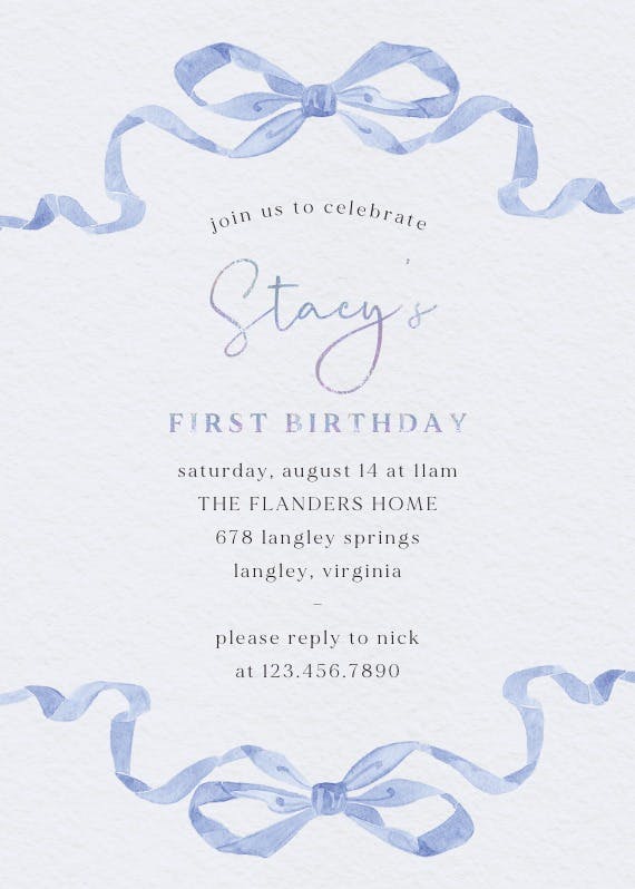 Tied with love - birthday invitation