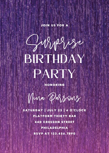 Tinsel birthday - birthday invitation