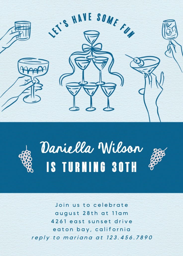 Toast in style - invitación de cumpleaños
