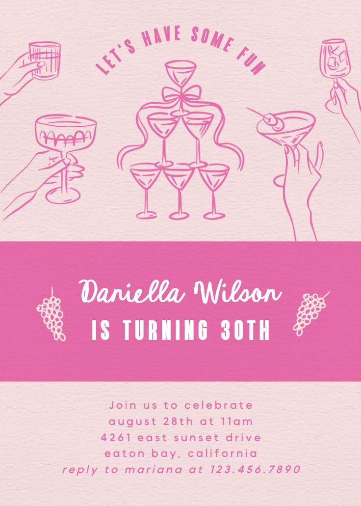 Toast in style - invitación de cumpleaños