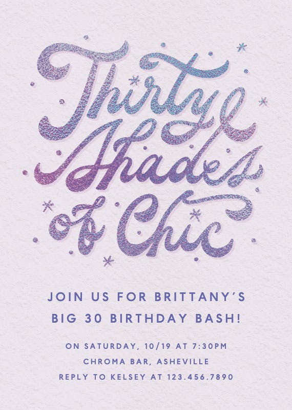 Tonal typography - birthday invitation