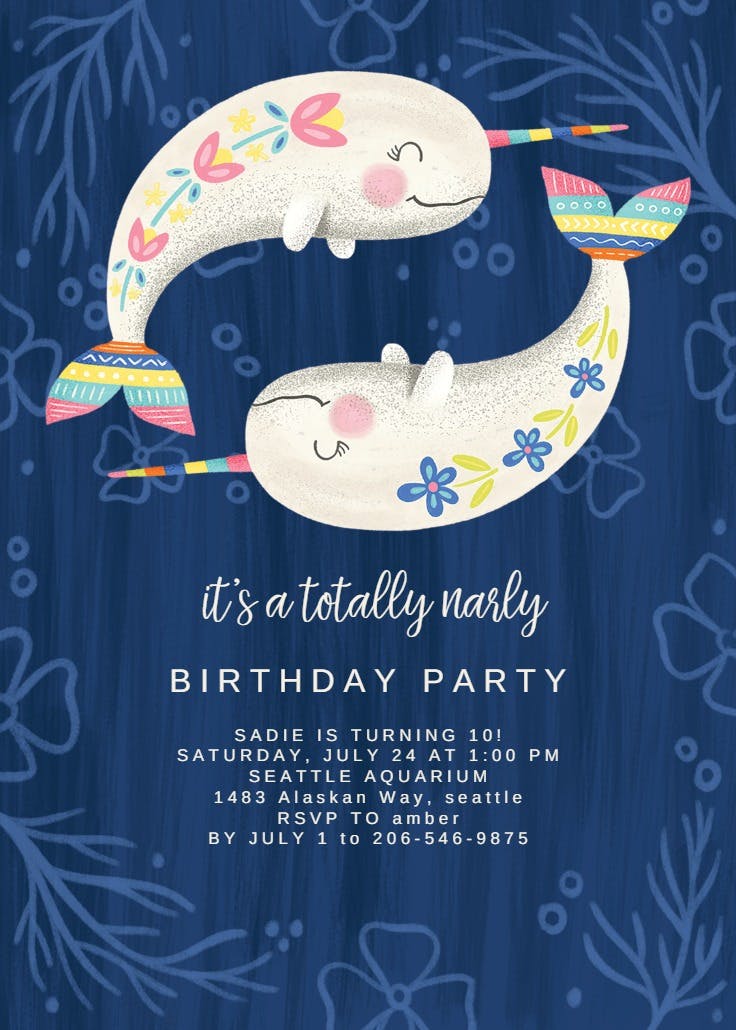 Totally narly - invitación de fiesta