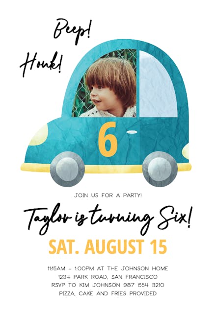 Traffic - Birthday Invitation