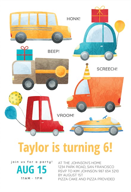 Traffic - Birthday Invitation