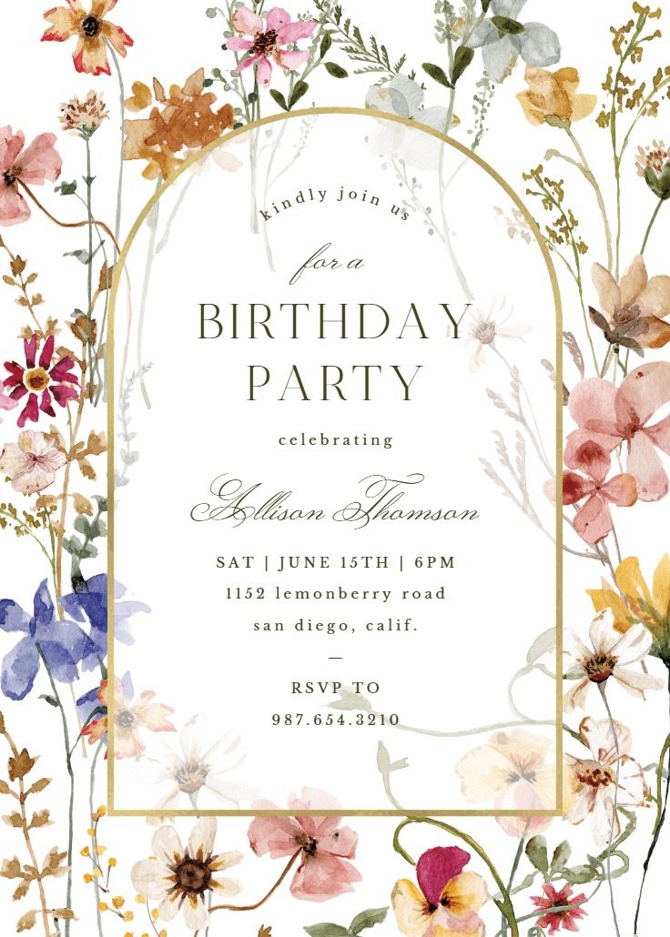 Growing Love 70 - Birthday Invitation Template | Greetings Island