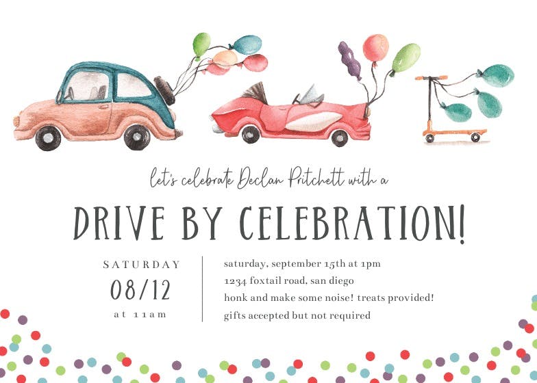 Transport - birthday invitation