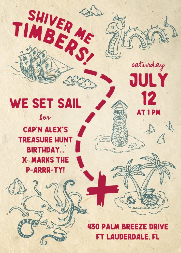 Treasure map - invitation