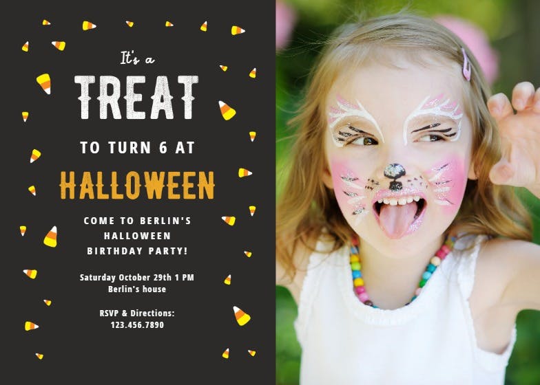 Treat times two photo - halloween party invitation