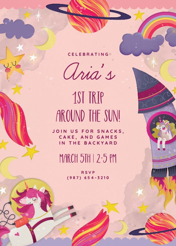 Trip around the sun - printable party invitation