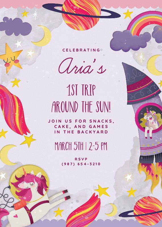 Trip around the sun - birthday invitation