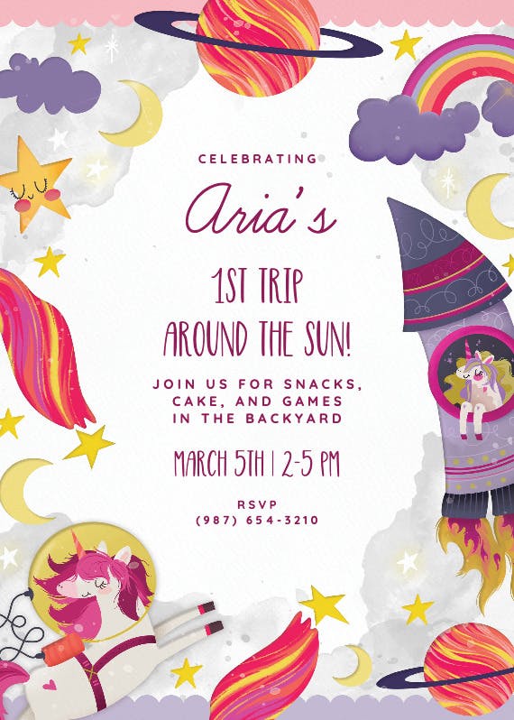 Trip around the sun - birthday invitation