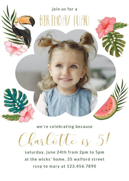 Tropical - birthday invitation