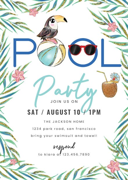 Tropical ball - birthday invitation