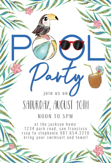 Tropical Ball - Birthday Invitation