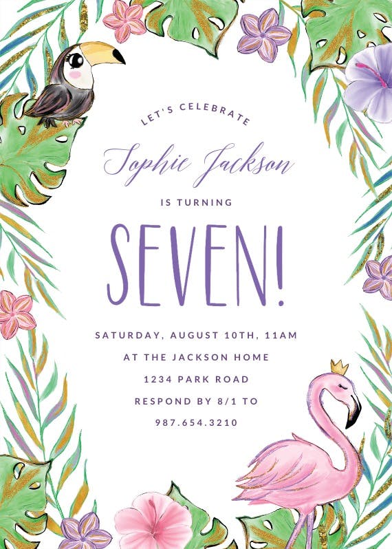 Tropical pineapple - printable party invitation