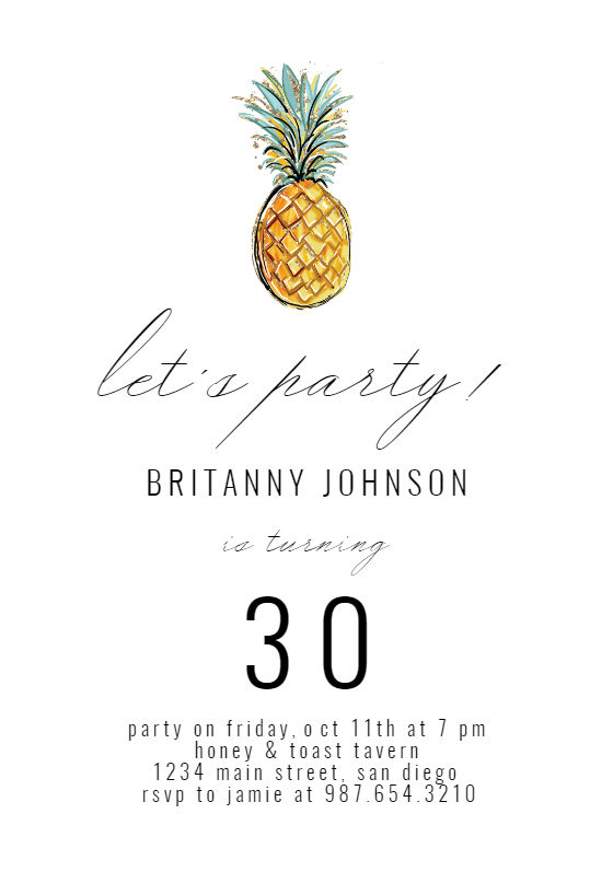 Pineapple Paradise Birthday Invitation Template (Free) Greetings Island