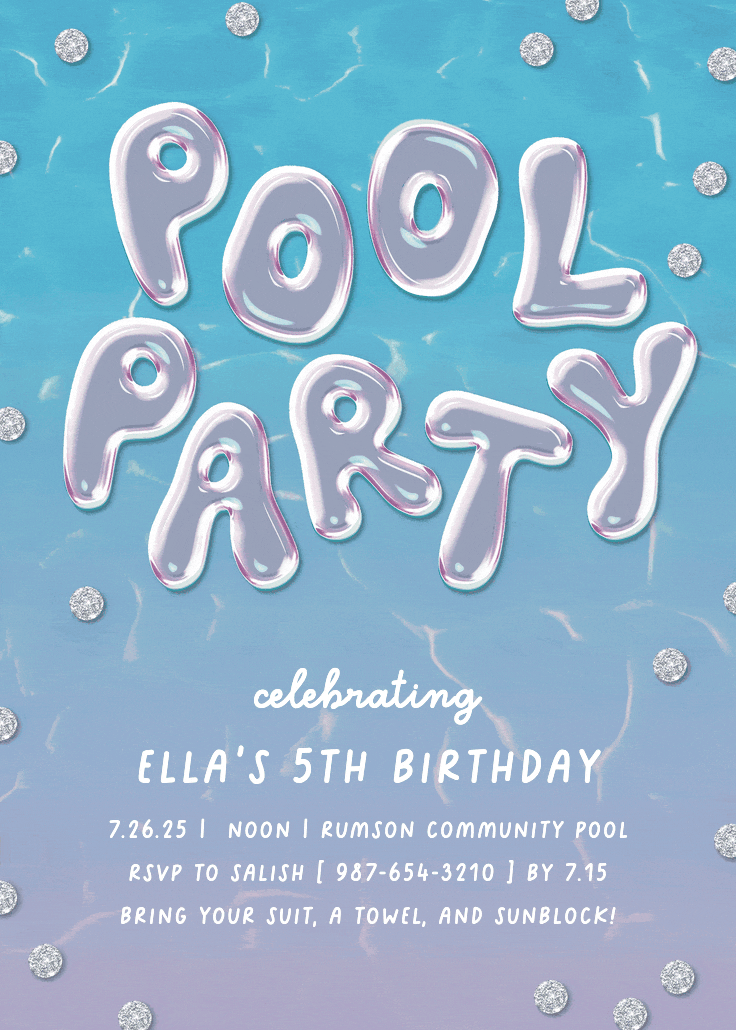 Tubular letters - printable party invitation