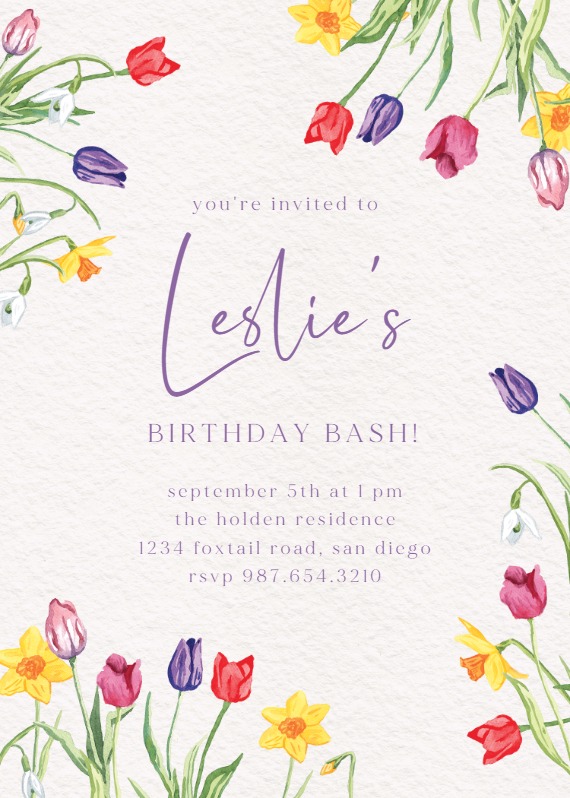 Cherry Blossoms - Birthday Invitation Template | Greetings Island