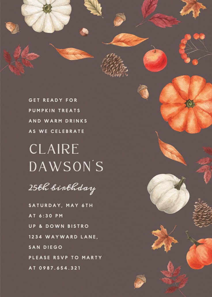 Tumbling pumpkins - invitation