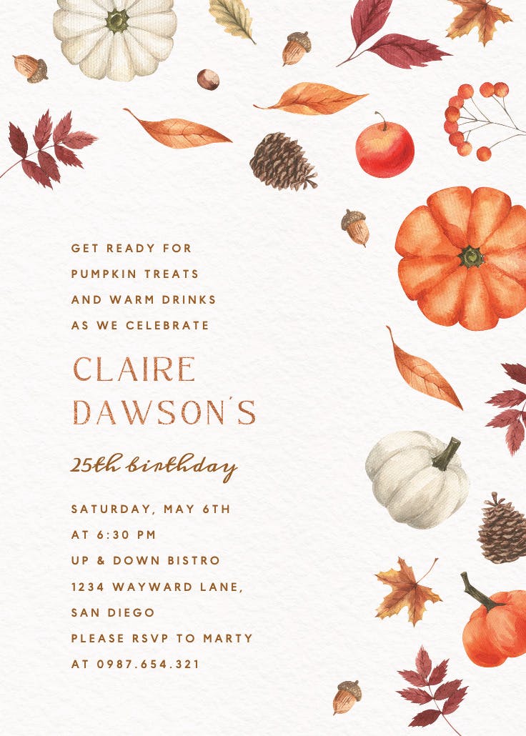 Tumbling pumpkins - invitation