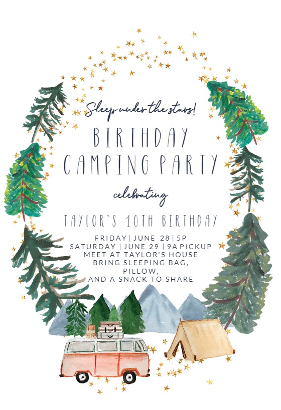 Under the stars - printable party invitation