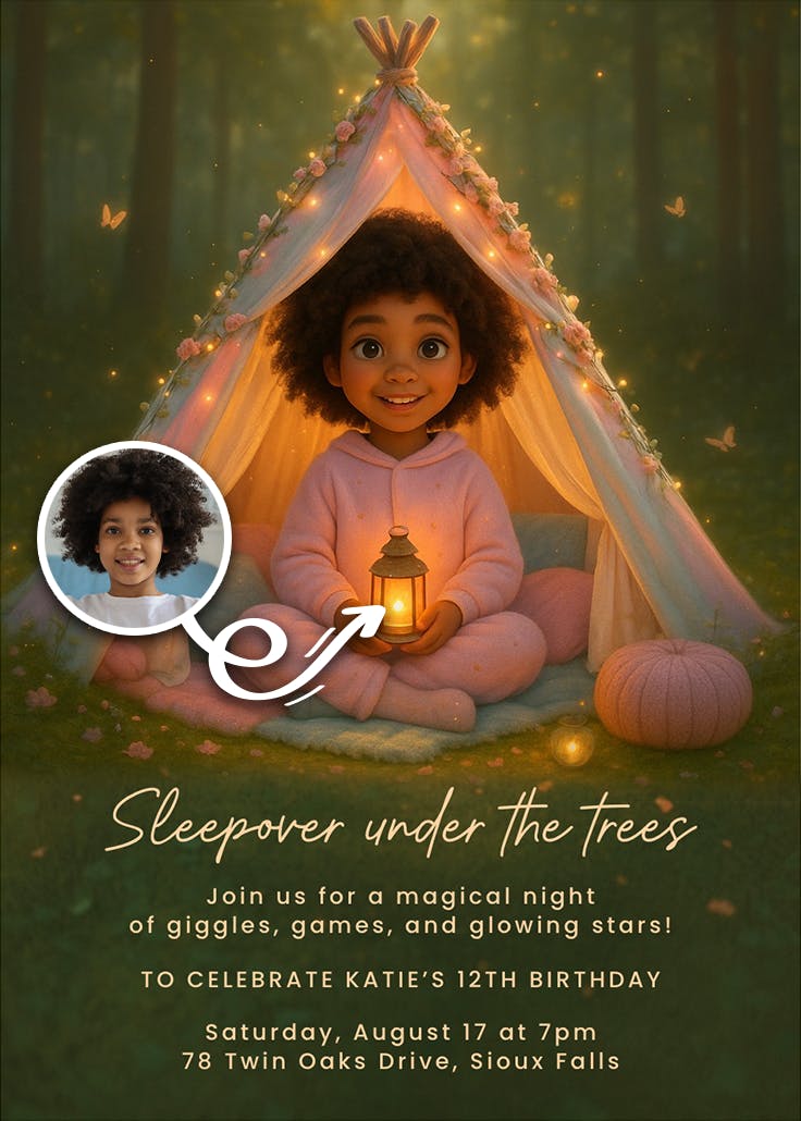 Under the trees - invitación de fiesta