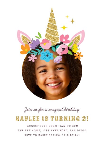 Unicorn joy - birthday invitation