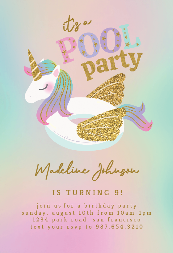 Unicorn Anniversaire Invitation Whimsical magique Licorne Parti inviter 