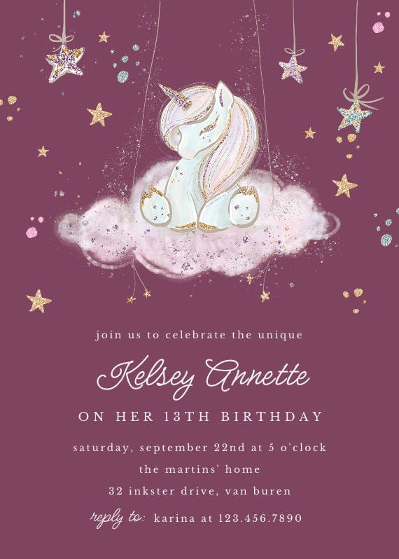 Uniquely unicorn - birthday invitation