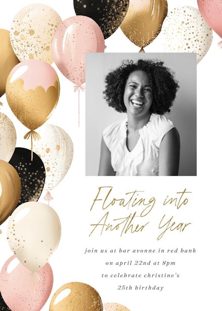 Up, up, and away photo - birthday invitation