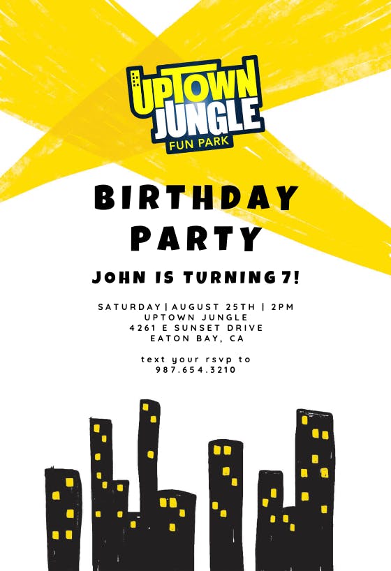 Uptown jungle - birthday invitation