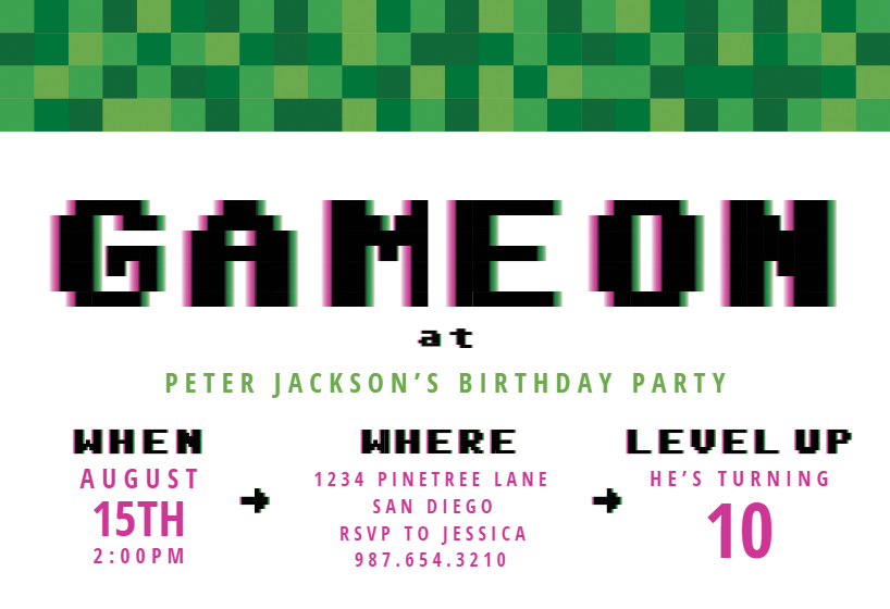 Free Printable Gaming Party Invitation Template