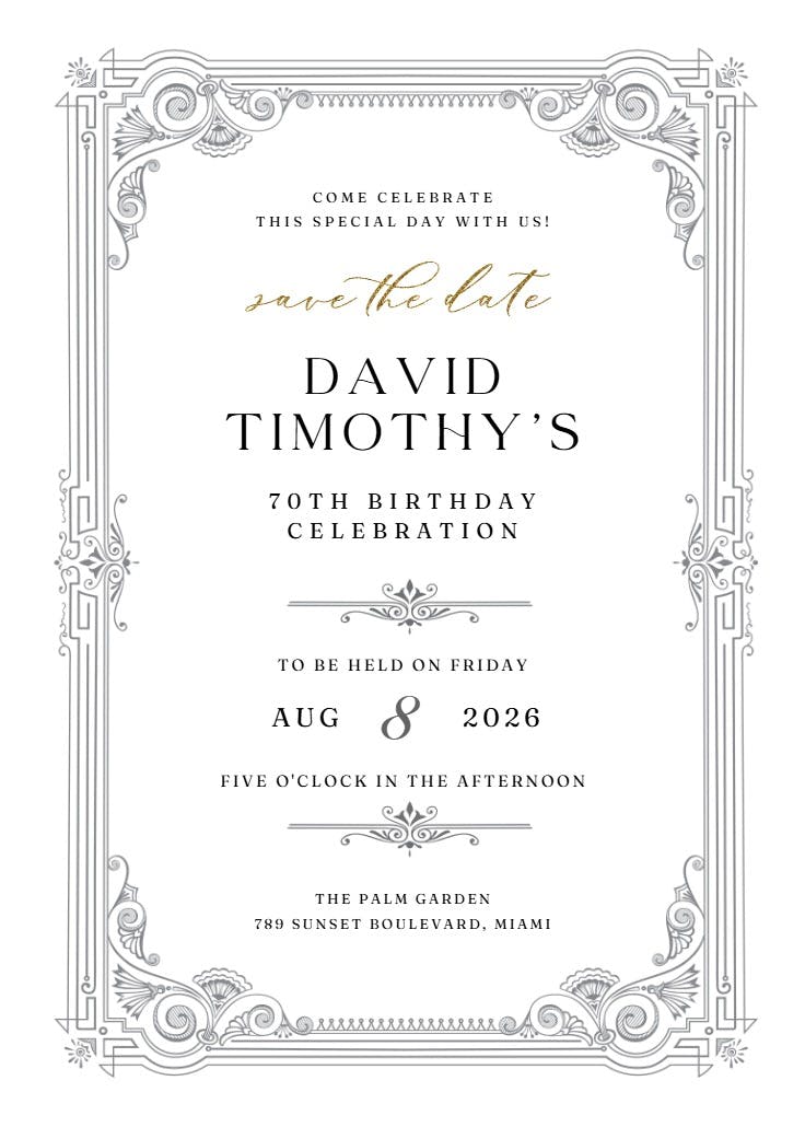 Vintage frame - party invitation