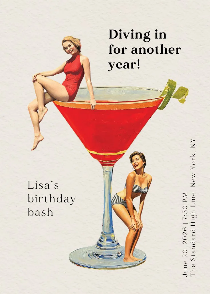 Vintage year - birthday invitation