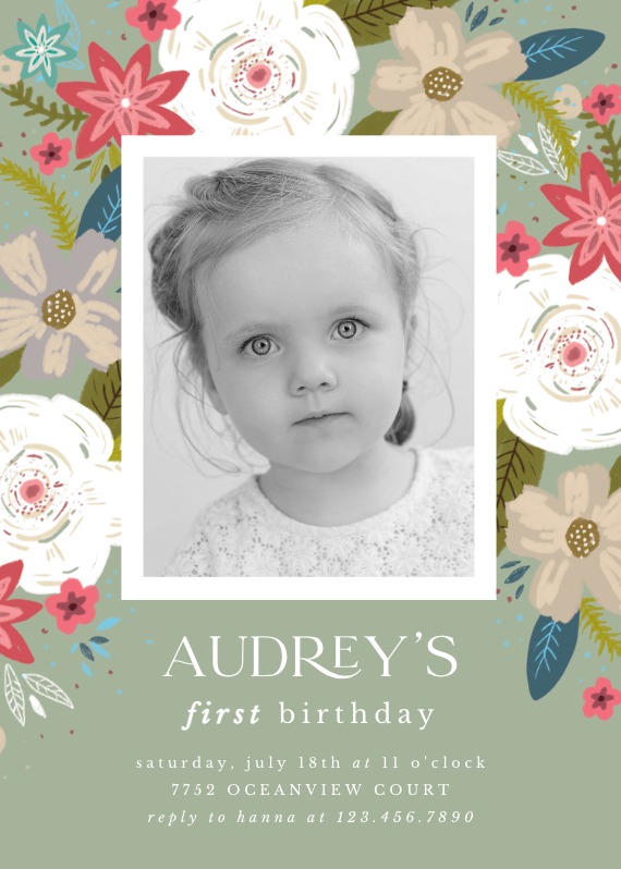 Vivid floral - Birthday Invitation Template (Free) | Greetings Island