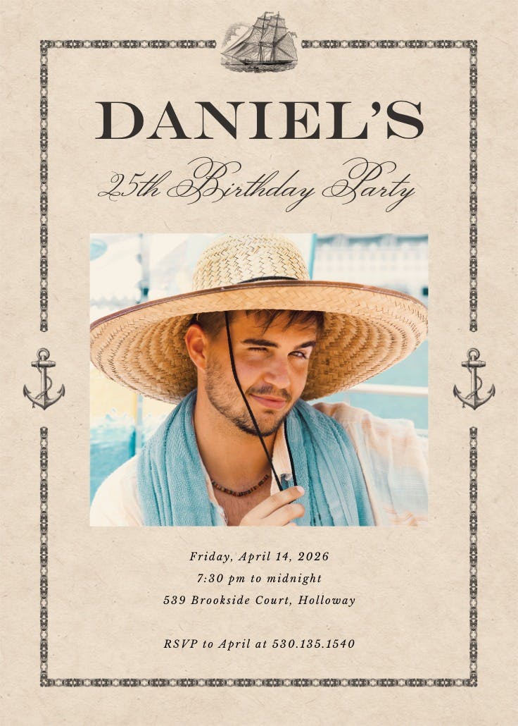 Wanted on the high seas - party invitation