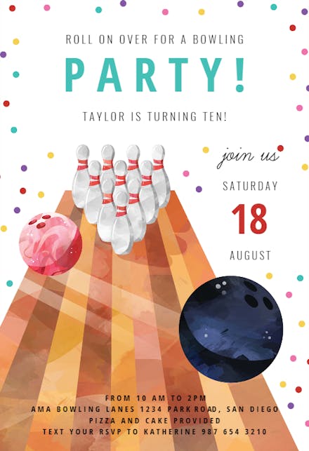 Bowling Birthday Party Birthday Invitation Template Free Greetings Island Bowling Birthday Party Birthday Invitation Template Free Greetings Island