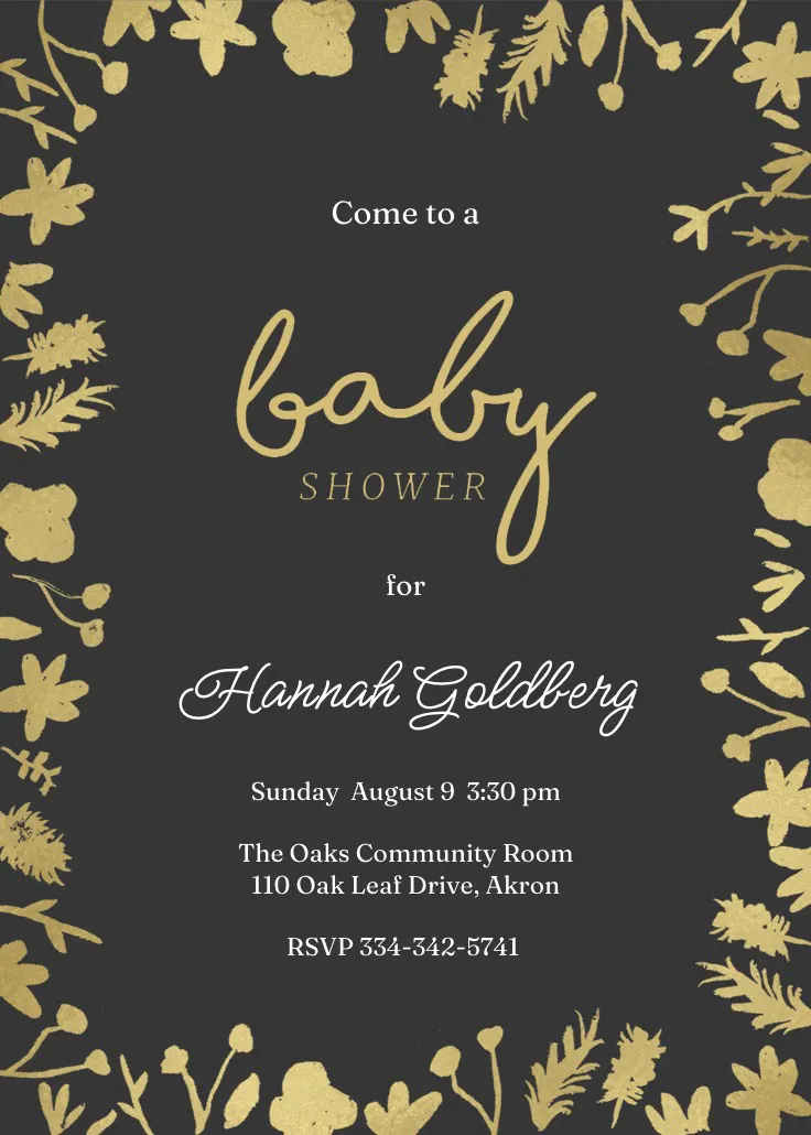 Watercolor flowers - baby shower invitation