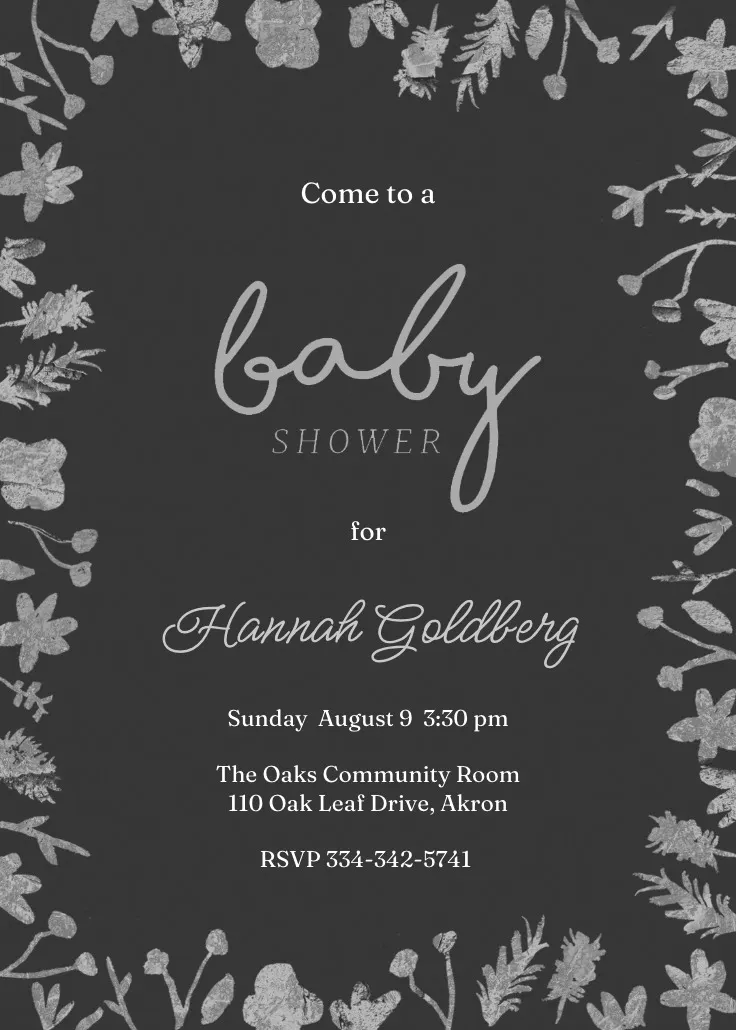 Watercolor flowers - baby shower invitation